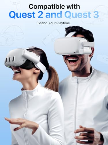 Image of Battery Pack for Meta Quest 3 /3S and 2, Accessories for Oculus Quest 2 /3 /3S, 5000mAh Extended Battery Charger Lightweight VR Accessories VR Headset Power Bank Extra 2-4H Playtime