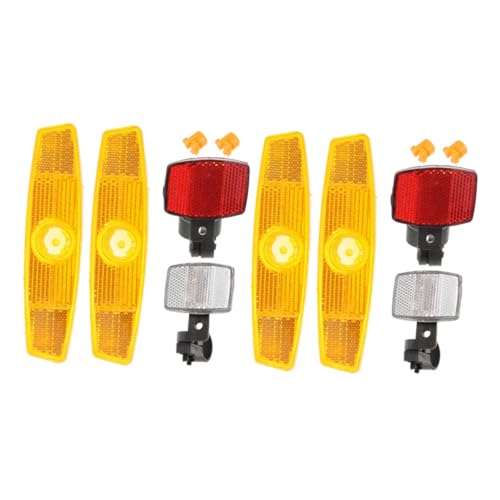 SAFIGLE 2セット 自転車用反射板 前後警告ライト付き 夜間走行 対策 マウンテンロード兼用 高視認性リフレクター 簡単取付 警告サイクルアク