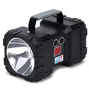 RealBuy Led Search Light 10W With 5000 Mah Lifepo4 Battery (Range 700 Meters) - Rechargeable Portable Light With Multi-Mode Emergency Flood Light & Signal Light, Battery Level Indicators, 1050 Lumen