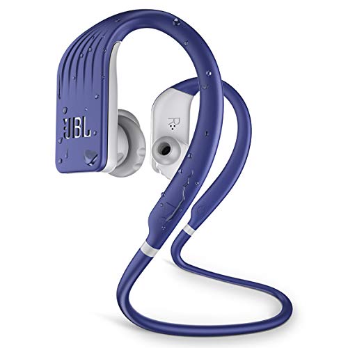 JBL ENDURANCE JUMP- Wireless heaphones, bluetooth sport earphones with microphone, Waterproof, up to 8 hours battery, charging case and quick charge, works with Android and Apple iOS (blue)