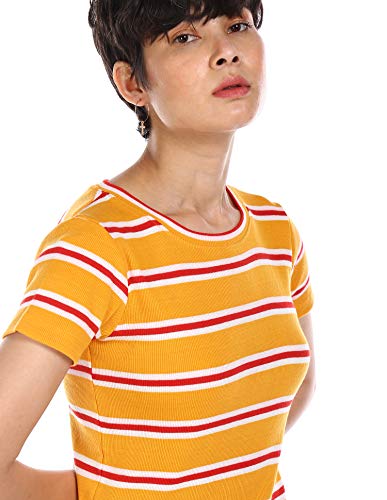 Image of SUGR Basics Women's Striped Regular Fit T-Shirt