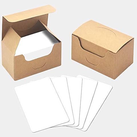 200 Stück Kraftpapier; blanko; abgerundete Ecken; als Lern- oder Karteikarte Cover