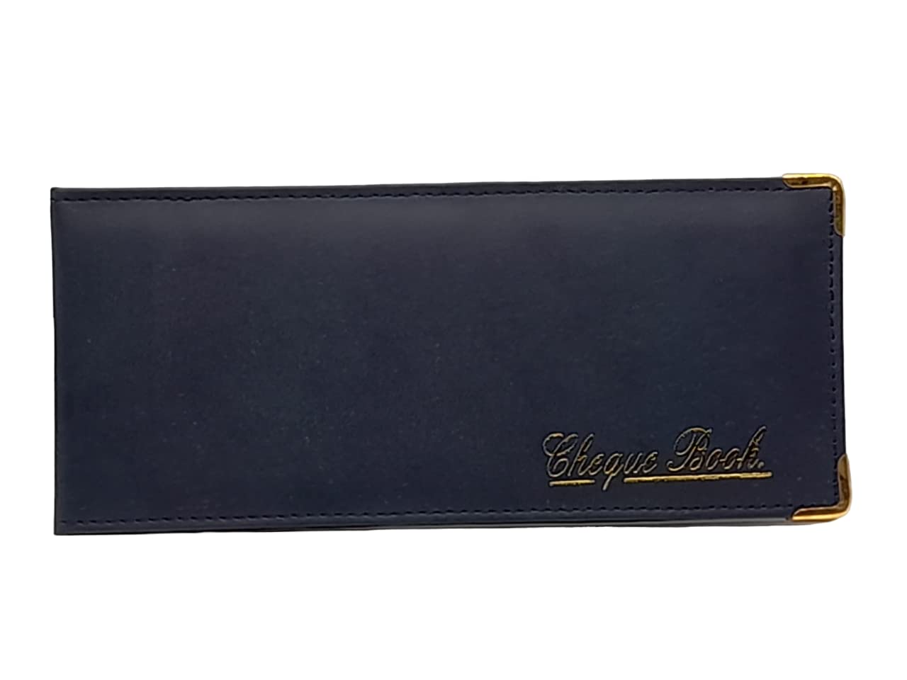 Porte-chéquier pliable en cuir Bleu, bleu, M