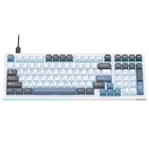KEMOVE K98SE Mechanical Gaming Keyboard, 98 Keys LED Backlit Programmable Keyboard, 96% Wired Computer Keyboard with Double Sound Dampening Foam, Pre-lubed Brown Switch