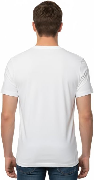 Men's 100% Cotton Crew Neck T-Shirt Classic Fit Plain Breathable & Short Sleeve Tee |Pack of 4|2 Navy Blue 2 White - Image 7