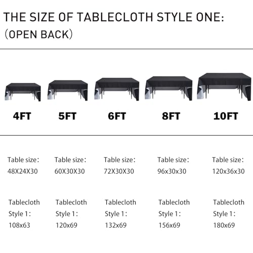 Customized Tablecloth with Logo 4/5/6/8/10FT for Business Tradeshow Events Company School Shop Welfare Organization Other Important Events Shipping Next Day (Fitted tablecloth, 6FT back closed)