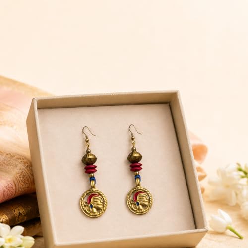Image of Royal Queen & Empress Handcrafted Tribal Dhokra Earrings Collection for Women - Statement Ethnic Designs in Multiple Colours