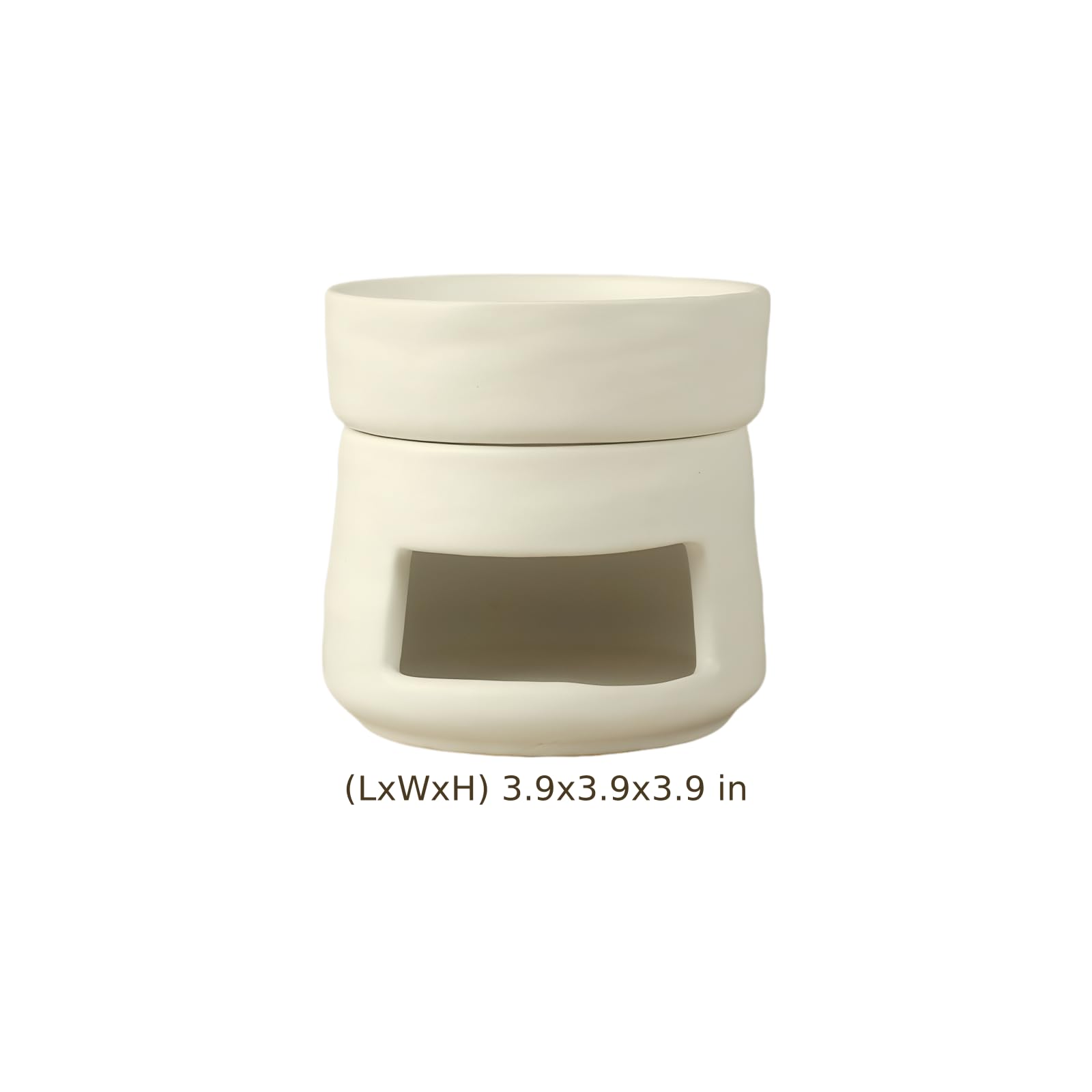 Keramik Duftbrenner, 10 x 10 x 10 cm Würfelform im modernen minimalistischen nordischen Stil, weißer Aroma Diffusor mit abnehmbarem Oberteil und Teelichthalter für Home Spa und Deko zu Hause