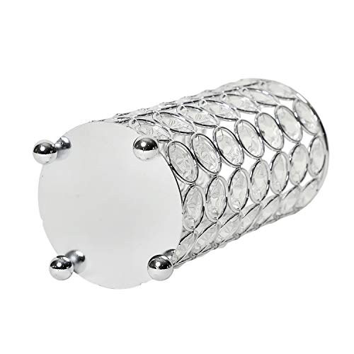 Elegant Designs HG1002-CHR Elipse Crystal Decorative Flower Vase, Candle Holder, Wedding Centerpiece, 6.75 Inch, Chrome - Image 3