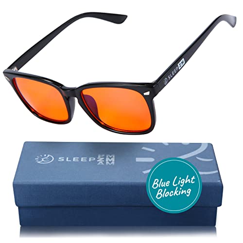 Sleep ZM 99.9% Orange Blue Light Blocking Glasses for Computer, TV, Gaming Use...