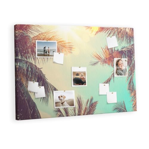 Planche en liège 120x80 cm à motif palmiers tropicaux pour bureau