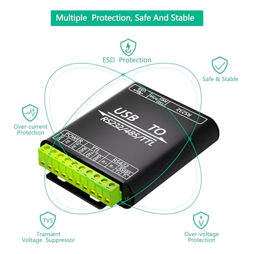 Convertisseur isolé industriel USB vers RS232 422 232 avec boîtier haute sécurité