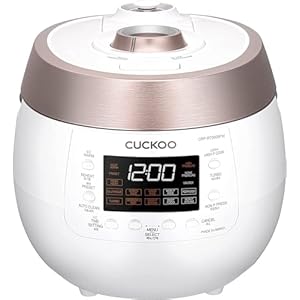 CUCKOO CRP-RT0609FW Twin Pressure Rice Cooker & Warmer, 12-Cup (Cooked), Nonstick Pot, 14 Menu Modes (White/Black, Made in Korea)