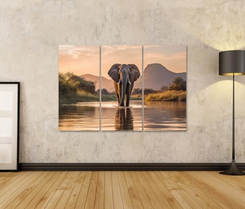 Tableau sur toile Éléphant poster déco murale salon africain