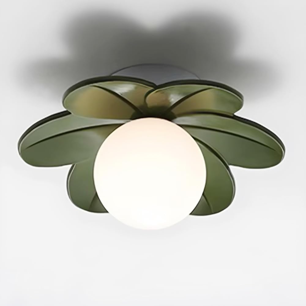 Luces de techo para guardarropa y pasillos con diseño de globo de cristal y resina blanca