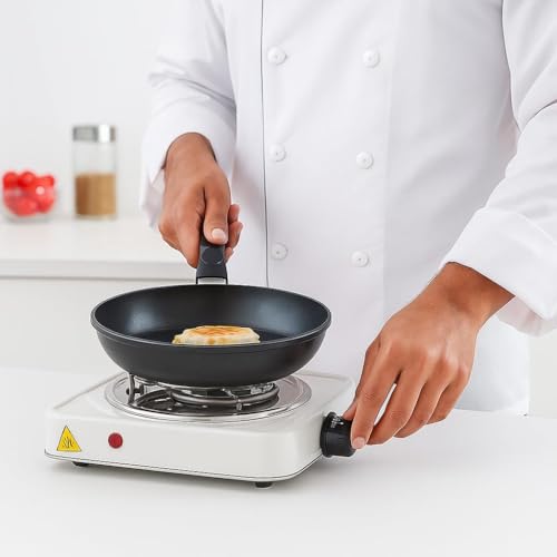 Image of Portable Electric Hot Plate Single Burner | Compact Coil Stove with Temperature Control for Home, Office, Hostel & Travel Cooking