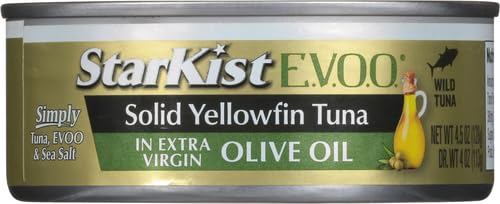 Image of StarKist E.V.O.O. Solid Yellowfin Tuna in Extra Virgin Olive Oil - 4.5 oz Can (Pack of 5)