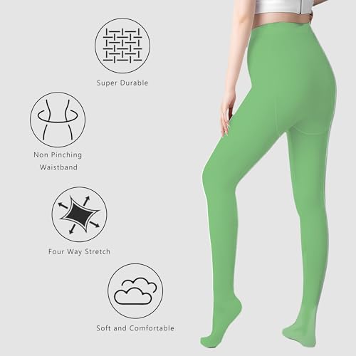 Image of Wildarms 2 Pairs Women's Tights 80D Soft-Touch Opaque Solid Color Stretch Pantyhose Tights for Carnival, Dresses & Daily Wear