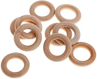 10-Pack Unfinished Rings Natural Wood Circles to Paint for Crafts DIY Bird Parrot Toy 0.7