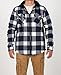 ZENTHACE Mens Sherpa Lined Flannel Shirt Jacket with Hood,Plaid Shirt-Jac,all Sherpa Lining Blue Grey S