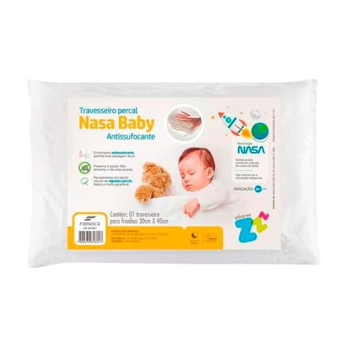 Travesseiro para Bebê Nasa Anti sufocante 6+ - Capa removível em Percal 180 frios - P/fron...