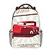 BYETWIK Schulrucksack Schultaschen Mädchen Jungen Teenager Rucksack, Roter Kleintransporter geeignet Schultasche Schulrucksäcke Backpack für Damen Herren Geeignet