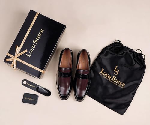 Image of LOUIS STITCH Men's Formal Shoes - Leatherette, Breathable Lining, Moccasins Style | Comfortable for Business, Casual, Parties | Double Tone Finishing (SXMCDS)