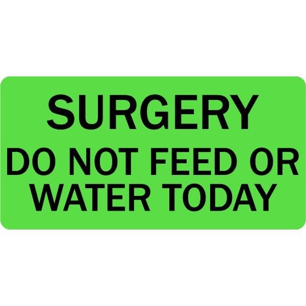 LabelValue.com | Surgery Do Not Feed or Water Today - Veterinary Label/Stickers, 500 labels per roll, 1 roll per package
