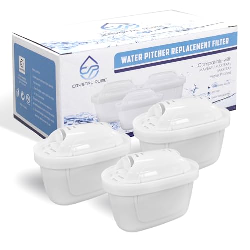 Crystal Pure Water Filter for Brita Maxtra Pro/Mavea, Marella, Aluna/Navelia Frosted Tassimo Jug Pitcher 2.4L 3.5L Refill Replacement Cartridge