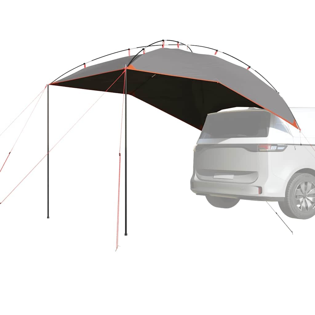 Tenda per auto da campeggio, verde, impermeabile, tenda per auto in poliestere con rivestimento in poliuretano, pali e cinghie robuste per un facile montaggio, include picchetti in metallo e tiranti
