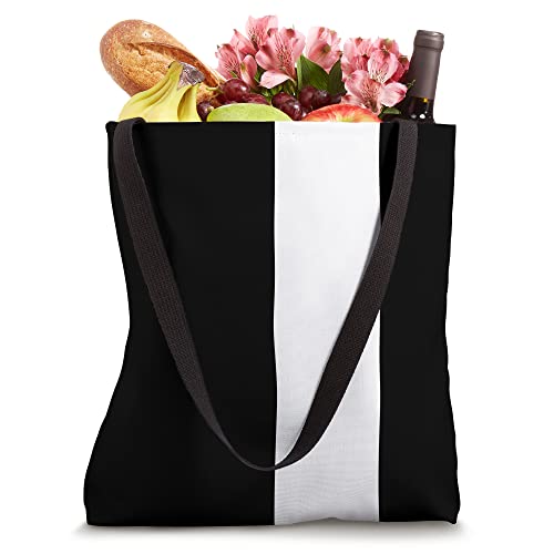Bolso Tote negro con una franja blanca ancha miniatura 4