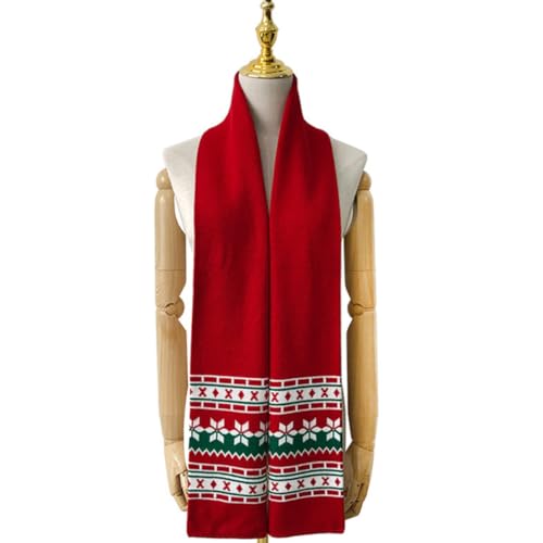 Bufanda navideña de invierno para padres e hijos complemento de abrigo rojo con diseño clásico 7