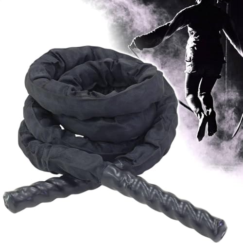 seathestars ジムロープ ヘビーなわとび ヘビーロープ トレーニング用 アスリート 格闘家仕様 重い 縄跳び 大人 重り縄 長さ3m 筋トレ ダイエット ヘビー縄跳び 極太なわとび 室内 屋外 男女兼用 バトルロープ スポーツ用品 (2個セット)