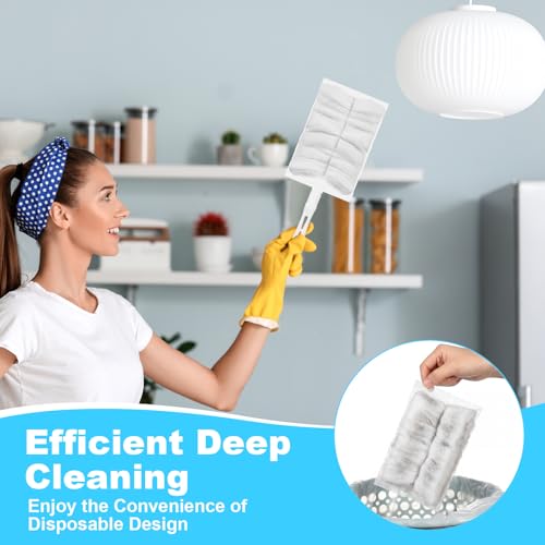 Image of Mimorou 100 Pcs Disposable Dusters Refills Bulk Heavy Duty 180 Multi Surface Replacement Dusters for Cleaning Ceiling Fan with Microfibers Unscented (Pink Color)