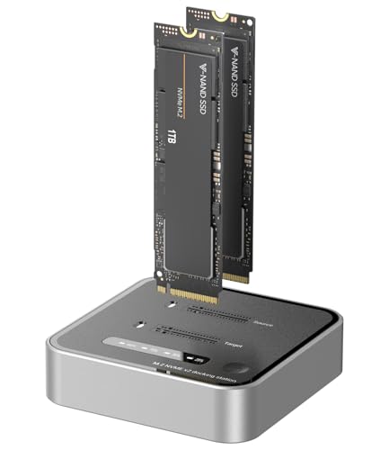 Gabinete Dual M.2 NVMe SSD, clonador sin conexión, 20Gbps, sin herramientas miniatura 1
