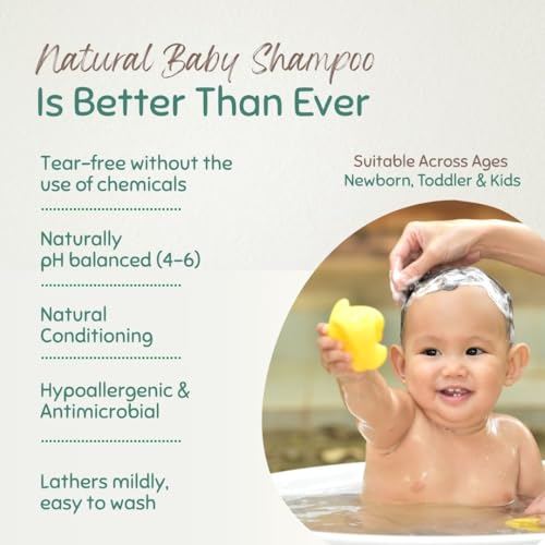 Image of Indimums Reetha-Shikakai Natural Baby Shampoo - Promotes Healthy Scalp & Hair, Gentle, Tear-free, Easy-to-Wash & Moisturising, 0 months+ (3X 200 ML) 600 ML