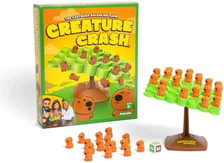 Creature Crash by Relatable, The Capybara Balancing Game, Family Game Night, Great Stocking Stuffer for Kids, Includes 49 Capybaras, 1 Balancing Board, 1 Pillar Base, & Die Creature Crash by Relatable, The Capybara Balancing Game, Family Game Night, Great Stocking Stuffer for Kids, Includes 49 Capybaras, 1 Balancing Board, 1 Pillar Base, & Die