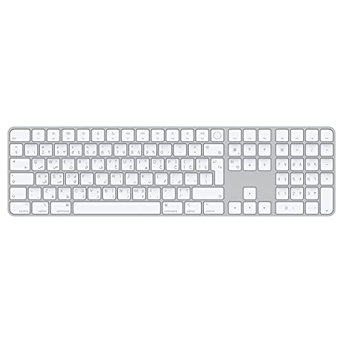 Image of Apple Magic Keyboard with Touch ID and Numeric Keypad (for Mac Computers with Apple Silicon) - Arabic - Silver (Renewed)