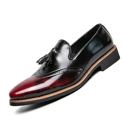 Men Lightweight Dress Shoes Classic Leather Comfortable Fashion Wedding Formal Modern Pointed Toe Slip-On Oxford Shoes