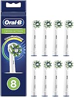 Oral-B CrossAction Recambios Cepillo de Dientes Eléctrico con Tecnología Clean Maximiser, Pack de 8 Cabezales, Blanco -...