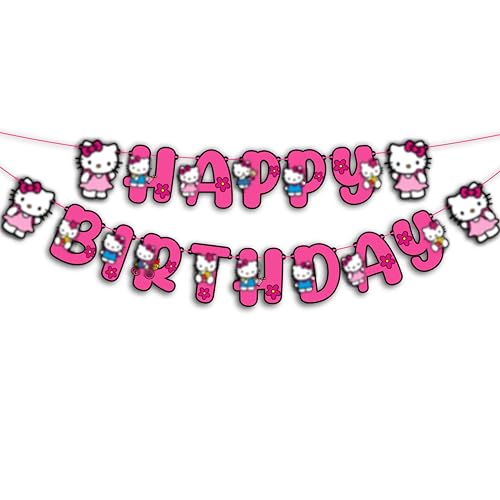 Guirlande Hello Kitty Happy Birthday et décorations d'anniversaire pour enfant