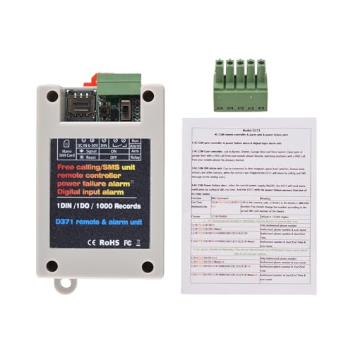 Tomvorks Controlador de Puerta Remota GSM 2G, de Alarma de Apagado, para Puertas de Garaje, Persianas, Puertas con Ranura SIM, Monitoreo en Tiempo Real, Ranura de Tarjeta Nano SIM, DC (Blanco)