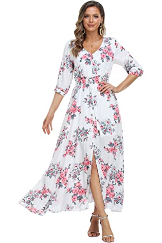 Image of Casual Summer Dresses for Women 2026 Maxi Dress Flowy Bohemian Beach Party