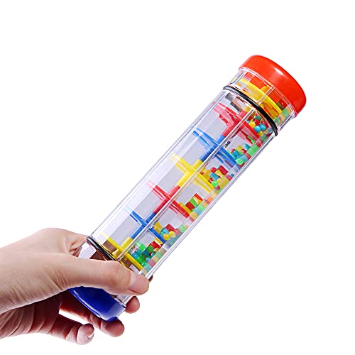 2 pack rainmaker rain stick musical instrument for babies toddlers and kids 8 inch rainfall rattle tube rainstick shaker toy