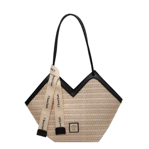 Bolso Tote de playa tejido para mujer miniatura 1
