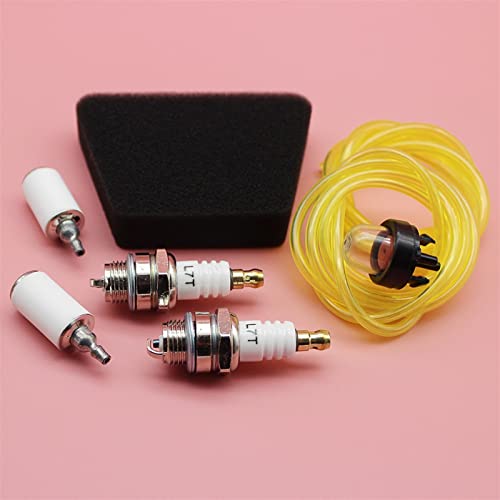 Luxuypon Air Filter Fuel Filter Line Hose Primer Bulb Spark Plug Kit Compatible with Poulan 1950 2050 2075 2150 2250 2450 2550 Trimmer Parts