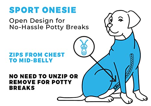 Shed Defender Sport Dog Onesie - Seen On Shark Tank, Shedding Bodysuit For Dogs, Anxiety Vest, Calming Shirt, Hot Spots, Allergy Tick & Uv Protection, Recovery Suit, Full Body Shed Suit, Vet Approved #TOP3