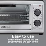 Proctor Silex 4-Slice Grille-pain Broiler, noir et argent, 1100W Four à comptoir compact, four, four à griller & Toast, y compris le four et le four, 31260G | Cuisson, grille, grille 200-4500F Température réglable 30 Minuterie automatique de la fermeture