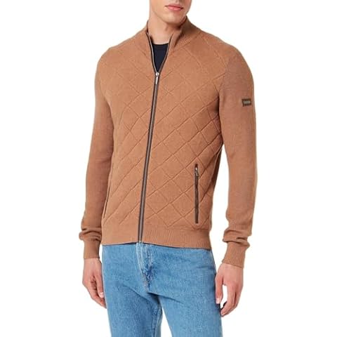 Bugatti Men's Cognac Cardigan Sweater L Cover