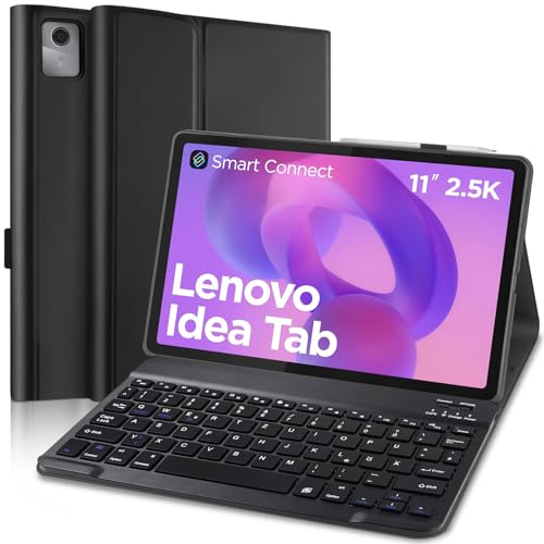 Tastatur Hülle für Lenovo Idea Tab 11 Zoll Tablet 2025,QWERTZ Wireless Abnehmbare Tastatur Kompatibel mit Lenovo Idea Tab 11 2025 mit Stifthalter Hülle TB-336ZU/TB-336FU,Schwarz(Stift nicht enthalten)